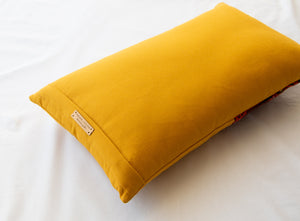 Coussin "Rayures" - Rouge, moutarde - 30 x 50 cm
