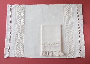 JULIA, set de table avec serviettes, écru