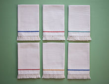 Charger l&#39;image dans la galerie, SARA, set de table en tissu avec serviettes, écru à rayures colorées