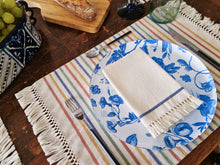 Charger l&#39;image dans la galerie, SARA, set de table en tissu avec serviettes, écru à rayures colorées