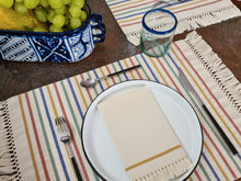 Charger l&#39;image dans la galerie, SARA, set de table en tissu avec serviettes, écru à rayures colorées